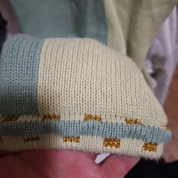 Vintage Storybook Knits Cardigan Sweater HSN St. Patrick's Clover Green Sz S - Picture 2 of 13